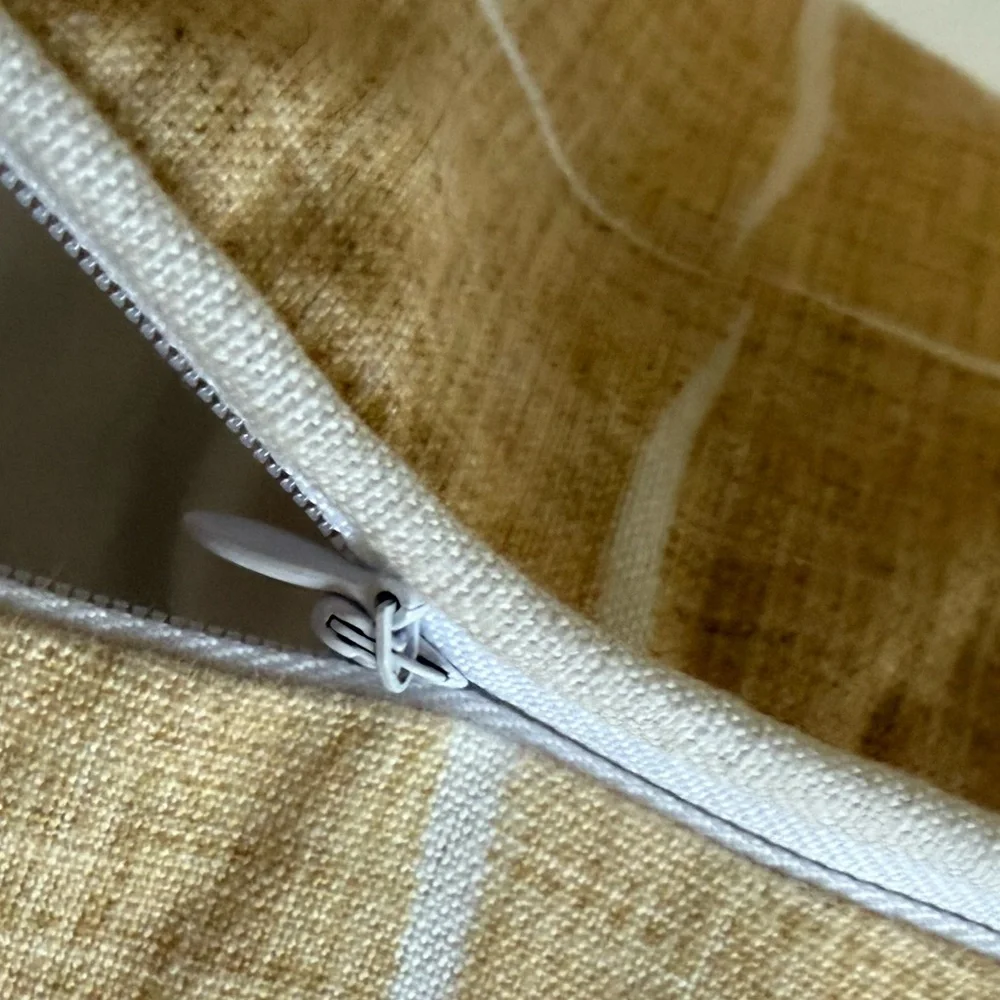 Low Country Linens Natural Sunburst Accent Linen Blend  Pillow Cover 22” Square